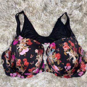Torrid Black Bra with Vibrant Floral Design